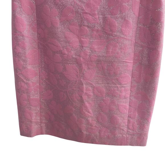 Lilly Pulitzer Annie Dress Pink Metallic Floral Jacquard Cap Sleeves Womens 0 - Picture 3 of 6